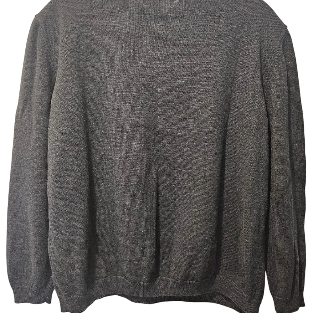Alfred Dunner vintage sweater womans 3xl black floral knit  button embroidered